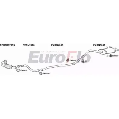 Система выпуска ОГ EUROFLO VTKN0 RNKAN15D 7004 M2 B2444 4369455 изображение 0