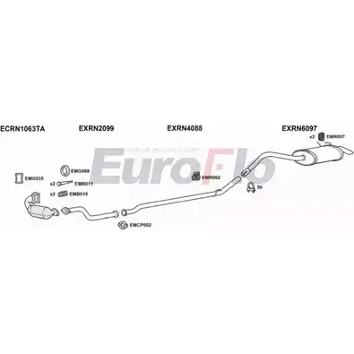Система выпуска ОГ EUROFLO 4369458 RNKAN15D 7015 0SEUPJ 9 XRTQQ8W изображение 0