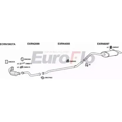 Система выпуска ОГ EUROFLO RNKAN15D 7018 1FH 4YE N3KMO65 4369459 изображение 0