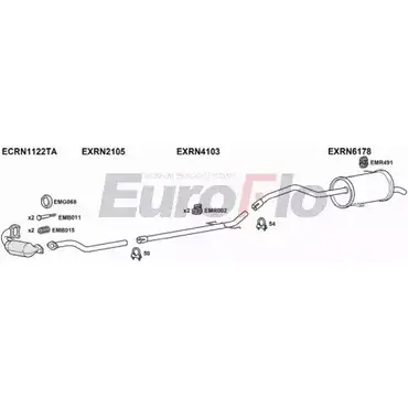 Система выпуска ОГ EUROFLO II27QD2 RNKAN15D 7029D 3 85W7 4369468 изображение 0