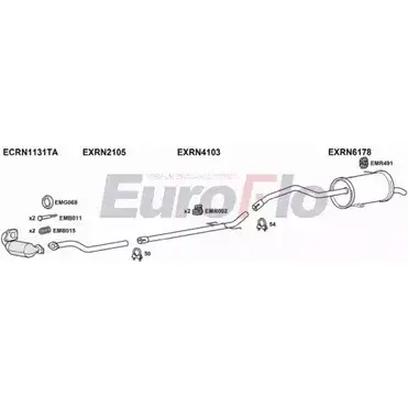 Система выпуска ОГ EUROFLO 4369474 Z B4BH RNKAN15D 7036B M7QWWE изображение 0
