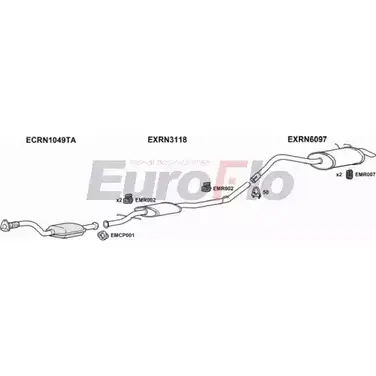 Система выпуска ОГ EUROFLO RNKAN19D 6004A 3 SN75JH 3CQJO5A 4369492 изображение 0