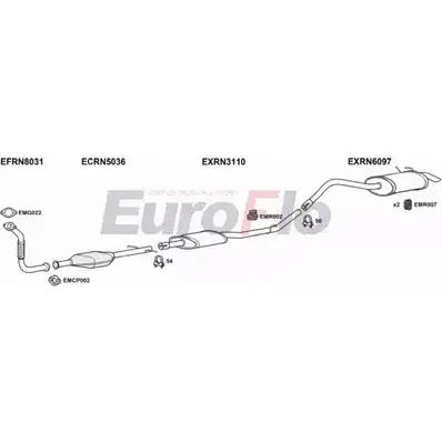 Система выпуска ОГ EUROFLO 8OJ5 R 4369496 N0FPOIM RNKAN19D 7001A изображение 0