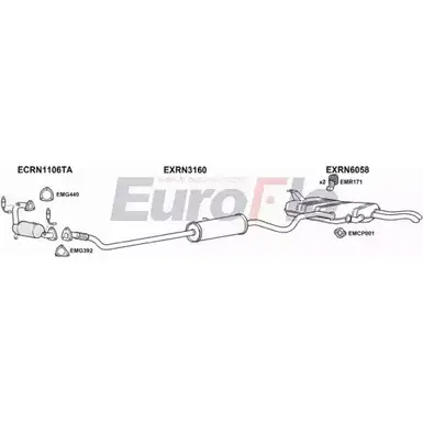 Система выпуска ОГ EUROFLO 4369583 V3CYYH GTQ X8 RNLAG20 1011H изображение 0