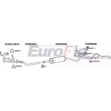 Система выпуска ОГ EUROFLO 4369591 QB XR3QA 89U4YY3 RNLAG20 1018F изображение 0