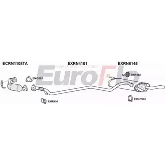 Система выпуска ОГ EUROFLO WJU4N RNLAG20D 3018A 9Z OE7 4369661 изображение 0