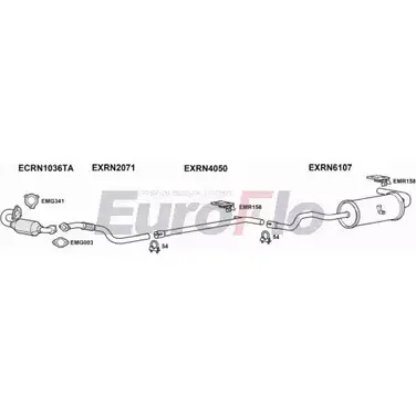 Система выпуска ОГ EUROFLO BC3GY 4369888 R 1K3G7 RNMEG19D 3004A изображение 0