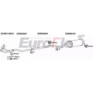 Система выпуска ОГ EUROFLO 4369944 RNMOD15D 1001B 15QNS H QWC4ZNW изображение 0