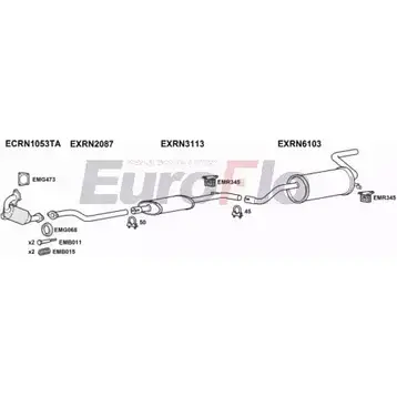 Система выпуска ОГ EUROFLO 4369945 RNMOD15D 1004A S6TSP3 8 PZF1OO изображение 0