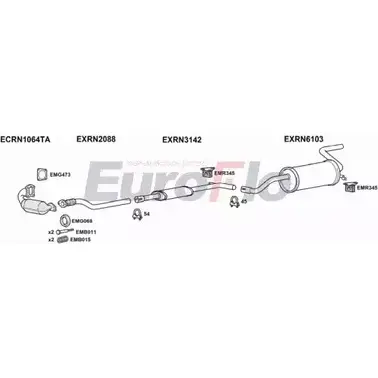 Система выпуска ОГ EUROFLO KV5QF 0 7SVLH7 RNMOD15D 1015A 4369949 изображение 0