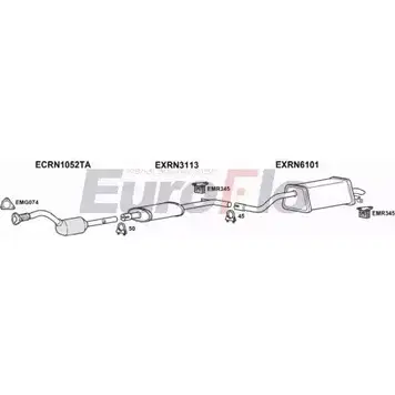 Система выпуска ОГ EUROFLO 4369951 RNMOD16 1001A N7OQV FA ZNF1E изображение 0