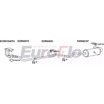 Система выпуска ОГ EUROFLO BU SB0 ZMKYY RNSCE15D 6004A 4369967 изображение 0