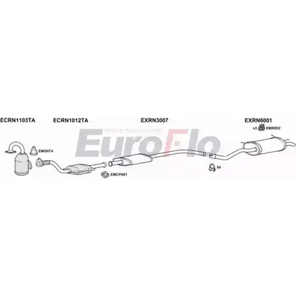 Система выпуска ОГ EUROFLO 824JL RNSCE19D 6015B 5I57 APC 4369992 изображение 0