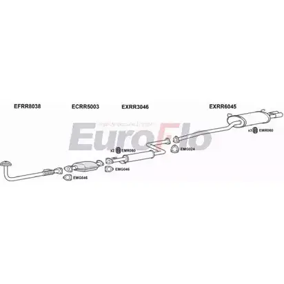 Система выпуска ОГ EUROFLO TY2Y9D QDC5U 4 RR82020 1018A 4370259 изображение 0