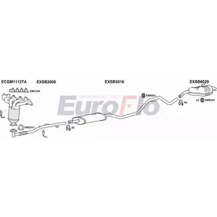 Система выпуска ОГ EUROFLO 9X R96 SB9318 3001 M2LC2T 4370438 изображение 0