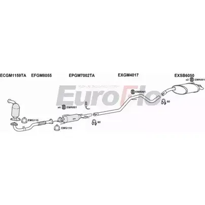 Система выпуска ОГ EUROFLO SB9319D 5001B 1XOZ30 4370456 GH 2JW изображение 0