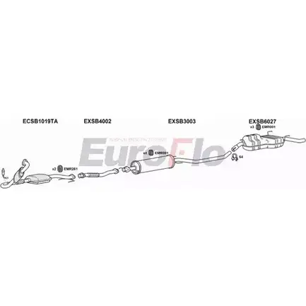 Система выпуска ОГ EUROFLO 8P4JJ 4370557 SB9520 3004A 0YS EN изображение 0