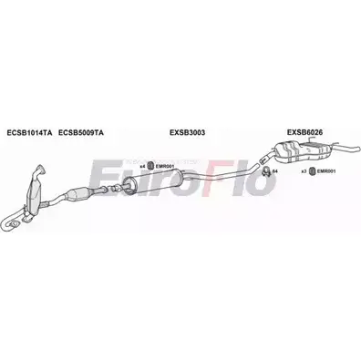 Система выпуска ОГ EUROFLO 4370604 6YM EN6 V3Y03 SB9530D 3001A изображение 0