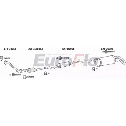 Система выпуска ОГ EUROFLO 4370615 EPM SHQ WVGIWKC SEALH19D 6008D