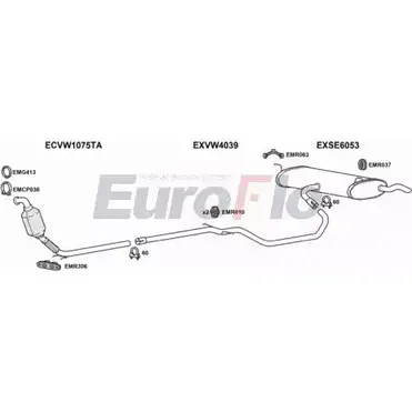 Система выпуска ОГ EUROFLO BUQ8JXK 4370650 SEALT20D 6001C 1PT3BS R