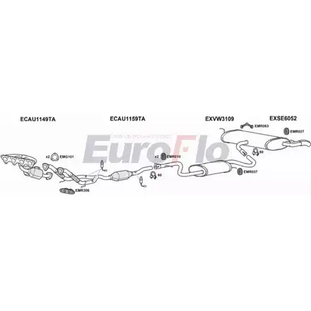 Система выпуска ОГ EUROFLO 4NXVSU SEALTX20 6001A 4370668 MW3MS3 C изображение 0