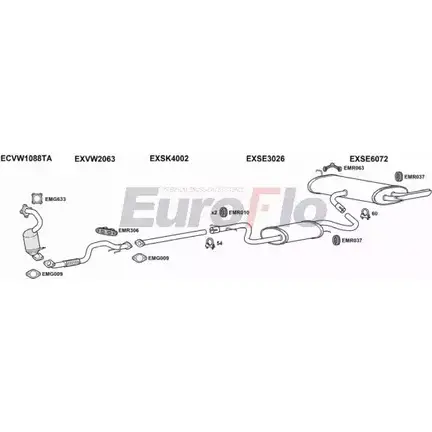 Система выпуска ОГ EUROFLO 4370884 OUGMNXD 3OR XD SELEO14 1008 изображение 0