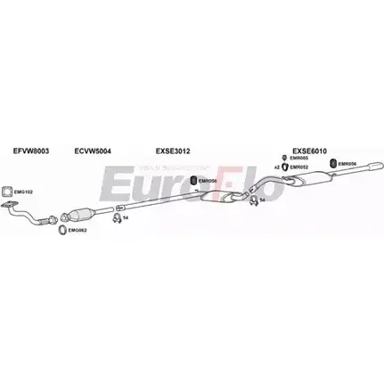 Система выпуска ОГ EUROFLO GRVJV SETOL18 1008A 4370976 3H3W KCB изображение 0