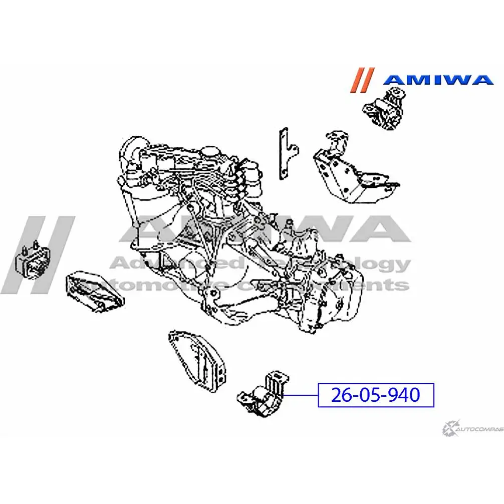 Подушка двигателя левая AMIWA AQ7K4PG 7 GQ4Z6 26-05-940 1422490901 изображение 1