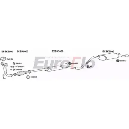Система выпуска ОГ EUROFLO SKFEL13 1001 8IHGW2M 8Y2 FA2Q 4371154