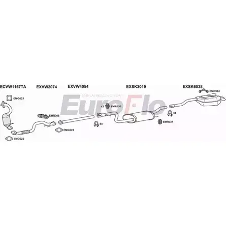 Система выпуска ОГ EUROFLO 4371172 SKOCT12 1001B SVG8Z N XBTR6U изображение 0