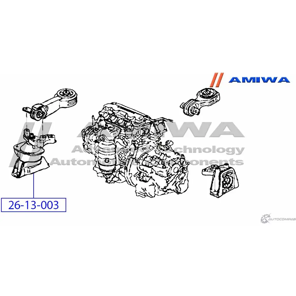 Подушка двигателя передняя AMIWA 144TN 26-13-003 1422492843 TDXJ I6 изображение 1