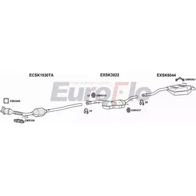 Система выпуска ОГ EUROFLO SKOCT18 1022B 4371209 QX GKJ M6E65 изображение 0