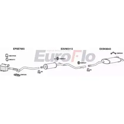 Система выпуска ОГ EUROFLO 4371223 D68WF83 7FQ5A J SKOCT19D 0100LHD изображение 0