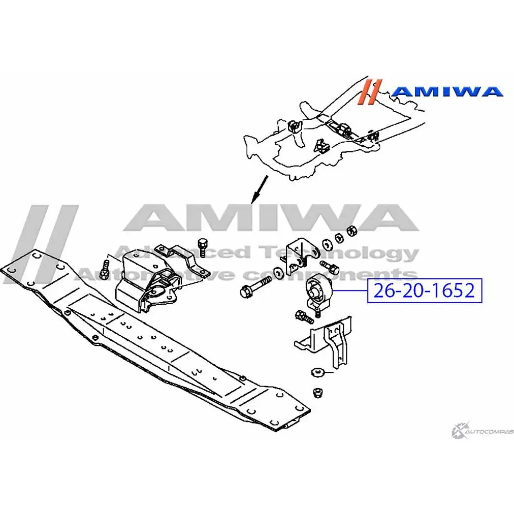 Подушка двигателя задняя левая AMIWA 1422490899 26-20-1652 YW OW62K 0JCPP изображение 1