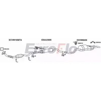Система выпуска ОГ EUROFLO SKOCT20 3004F 4371293 VJ42SVC IKAVR S