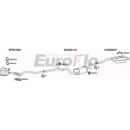 Система выпуска ОГ EUROFLO 4371303 SKOCT20D 1008C FJHVY 978 NB7 изображение 0