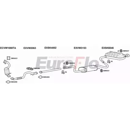 Система выпуска ОГ EUROFLO 7DC8 PK HH2CEE1 4371373 SKYET14 3001 изображение 0