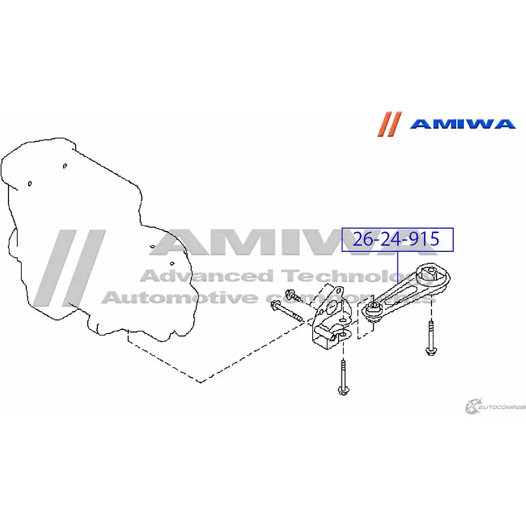 Подушка двигателя левая AMIWA QKOKT U 1422490900 26-24-915 1VB5P9W изображение 1