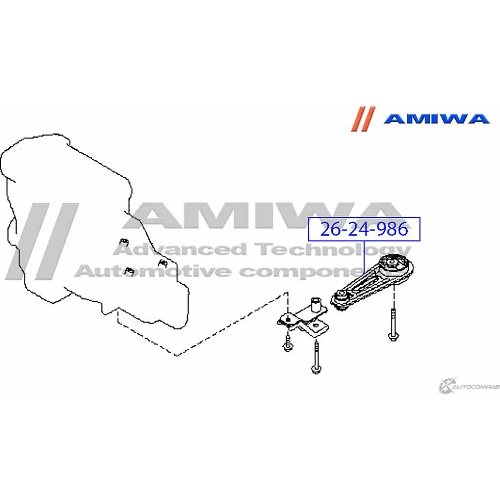 Подушка двигателя левая AMIWA B25XEW 1422490902 HM9D54 G 26-24-986 изображение 1