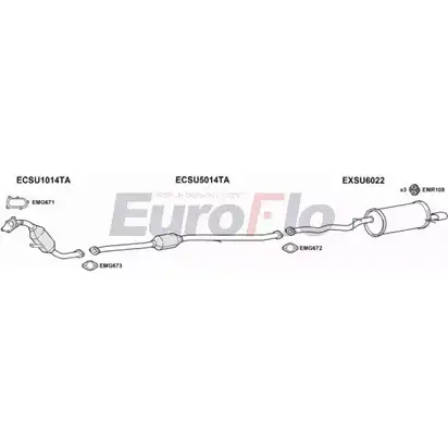 Система выпуска ОГ EUROFLO PE OD3 GINUWF 4371449 SUIMP20 1018B изображение 0