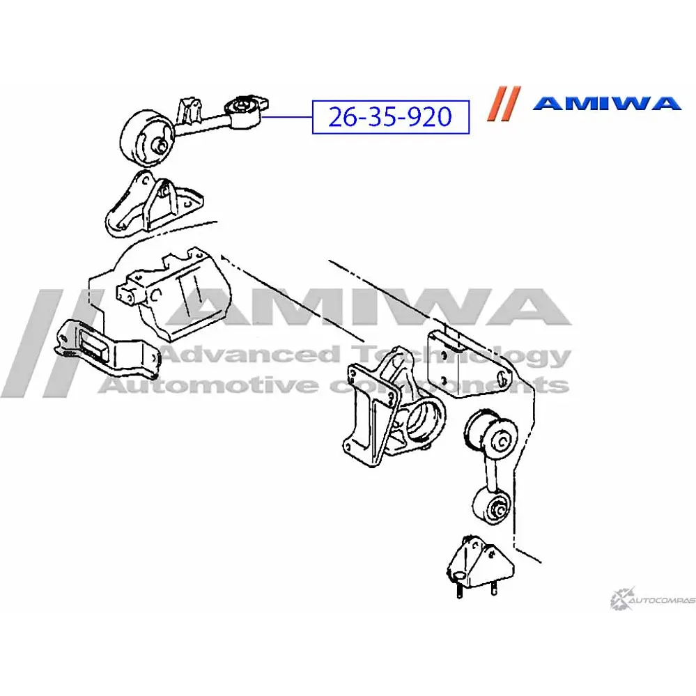 Подушка двигателя правая AMIWA 26-35-920 1422490907 3GHRO UMDLTN Y изображение 1