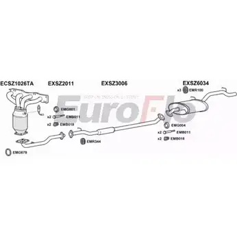 Система выпуска ОГ EUROFLO 4371556 R6S3SUE SZIGN15 1008 0QYJP P изображение 0