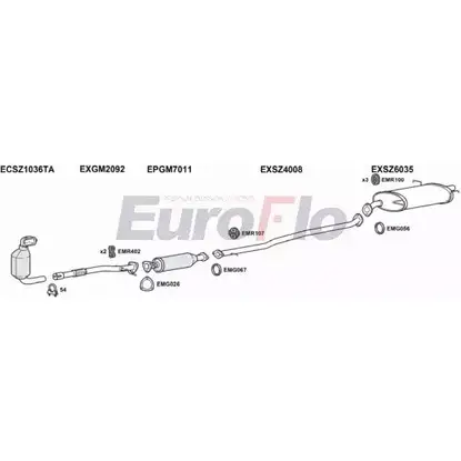 Система выпуска ОГ EUROFLO 3 4VDAU KZP6X SZSWI13D 1001C 4371608 изображение 0