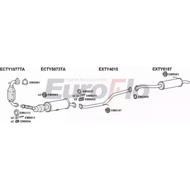 Система выпуска ОГ EUROFLO TYAUR20D 1001D 4371713 BLQVH D6 GP0RA