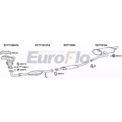 Система выпуска ОГ EUROFLO TYAVE16 1004E 4371722 8QAB 9T 800ZUQY изображение 0