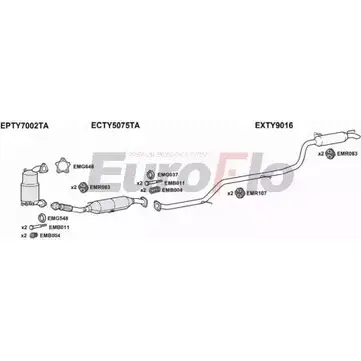 Система выпуска ОГ EUROFLO DOF41 4371812 TYAVE22D 3011C Y6B2 4 изображение 0