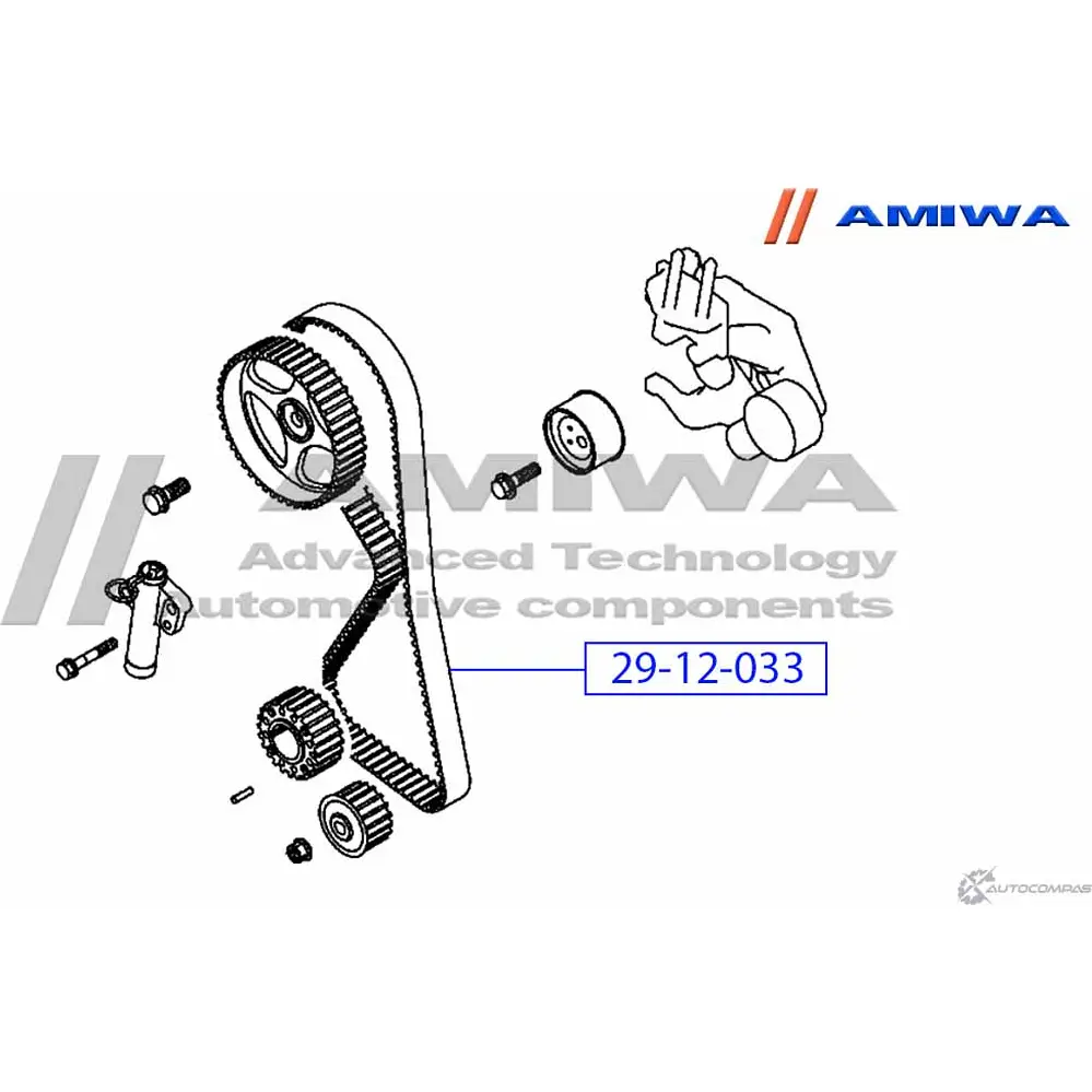Ремень зубчатый AMIWA 1422491065 GB2QE2V 29-12-033 U4OI12 1 изображение 1