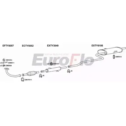 Система выпуска ОГ EUROFLO TYCOR19D 1001 91W LE 4372010 L2KLYO изображение 0