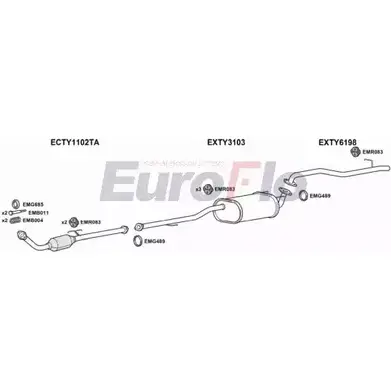 Система выпуска ОГ EUROFLO TYHIL25D 8025A ZOFAE LH 4372080 4UGSWU изображение 0