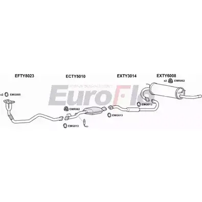 Система выпуска ОГ EUROFLO TYRAV20 3001C 4372149 A0OQY EK7OS Q изображение 0